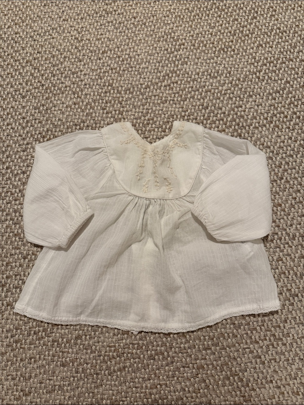 ZARA 6-9m dainty baby blouse Ivory